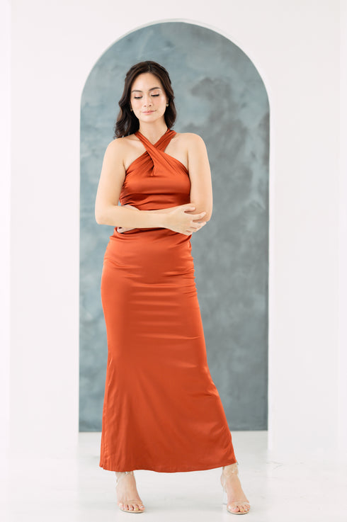 GS Party: Anna Halter/Backless Silk Maxi